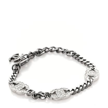 Chanel Crystal CC Chain Bracelet Silver 3 of 4