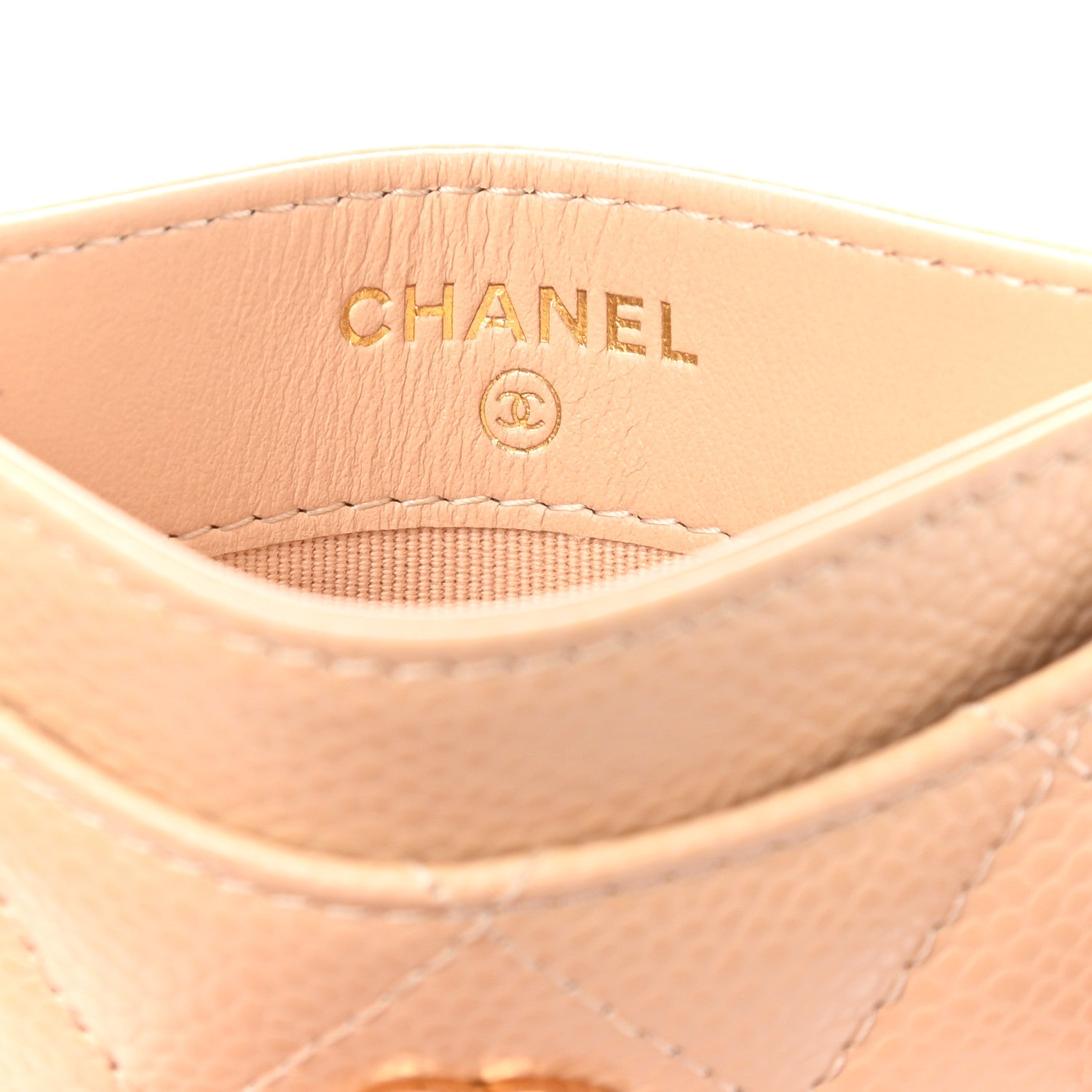 Chanel Caviar Quilted Card Holder Beige 6 of 9