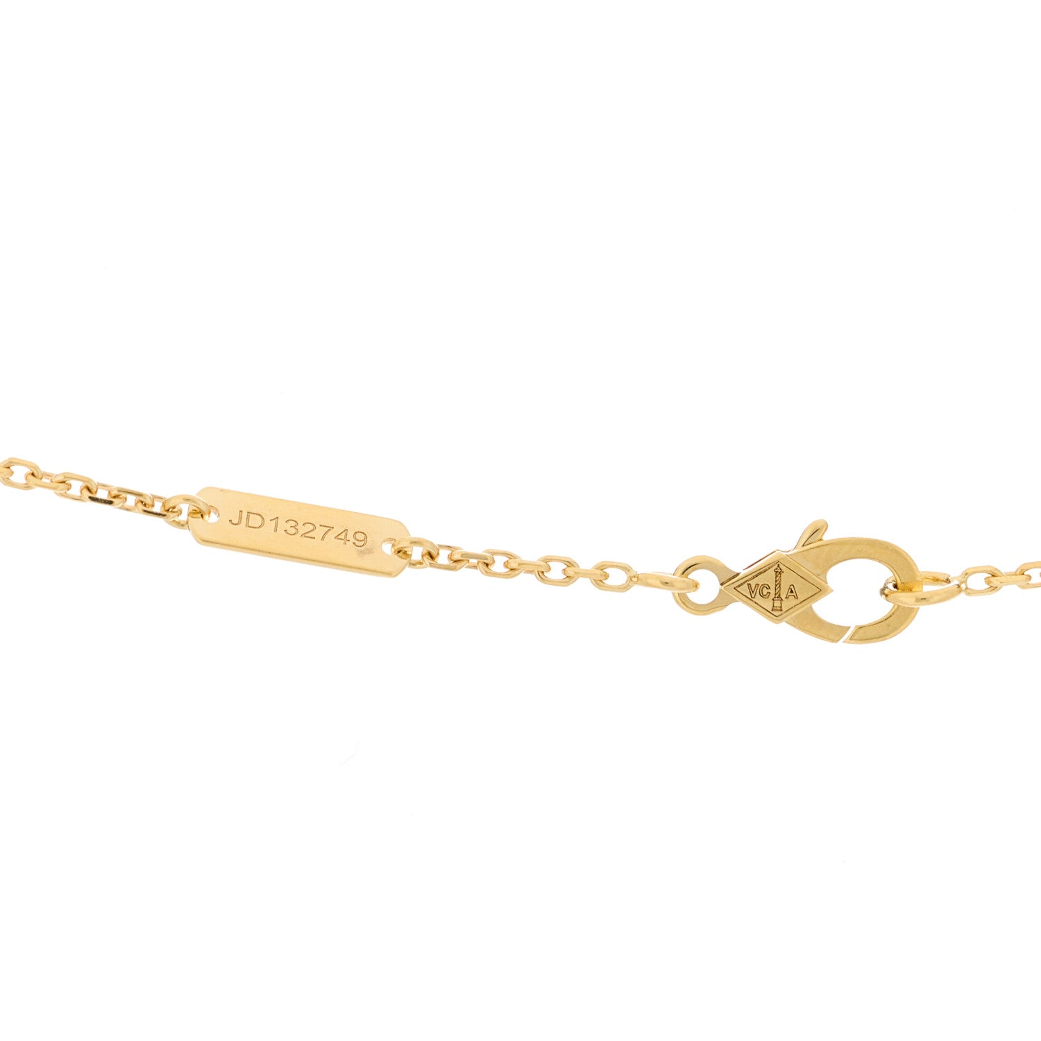 Van Cleef & Arpels 18K Yellow Gold Guilloche Vintage Alhambra Pendant Necklace 5 of 6