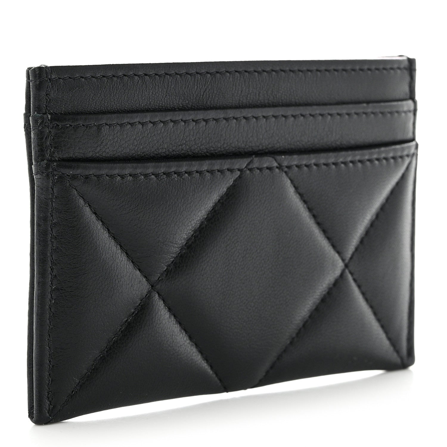 Chanel Lambskin Quilted Chanel 19 Card Holder Black 3 of 11