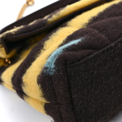Saint Laurent Tie Dye Wool Quilted Small Loulou Puffer Monogram Chain Satchel Yellow Pacific Blue Dark Pecan 9 of 10