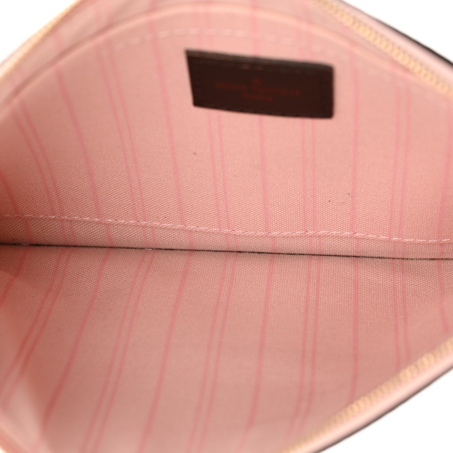 Damier Ebene Neverfull MM GM Pochette Rose Ballerine