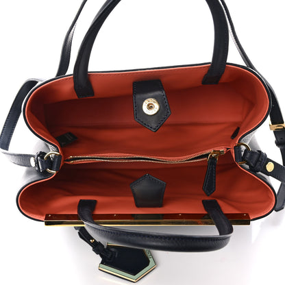 Fendi Vitello Dolce Century Petite 2Jours Tote Blue Notte Terracotta 5 of 10