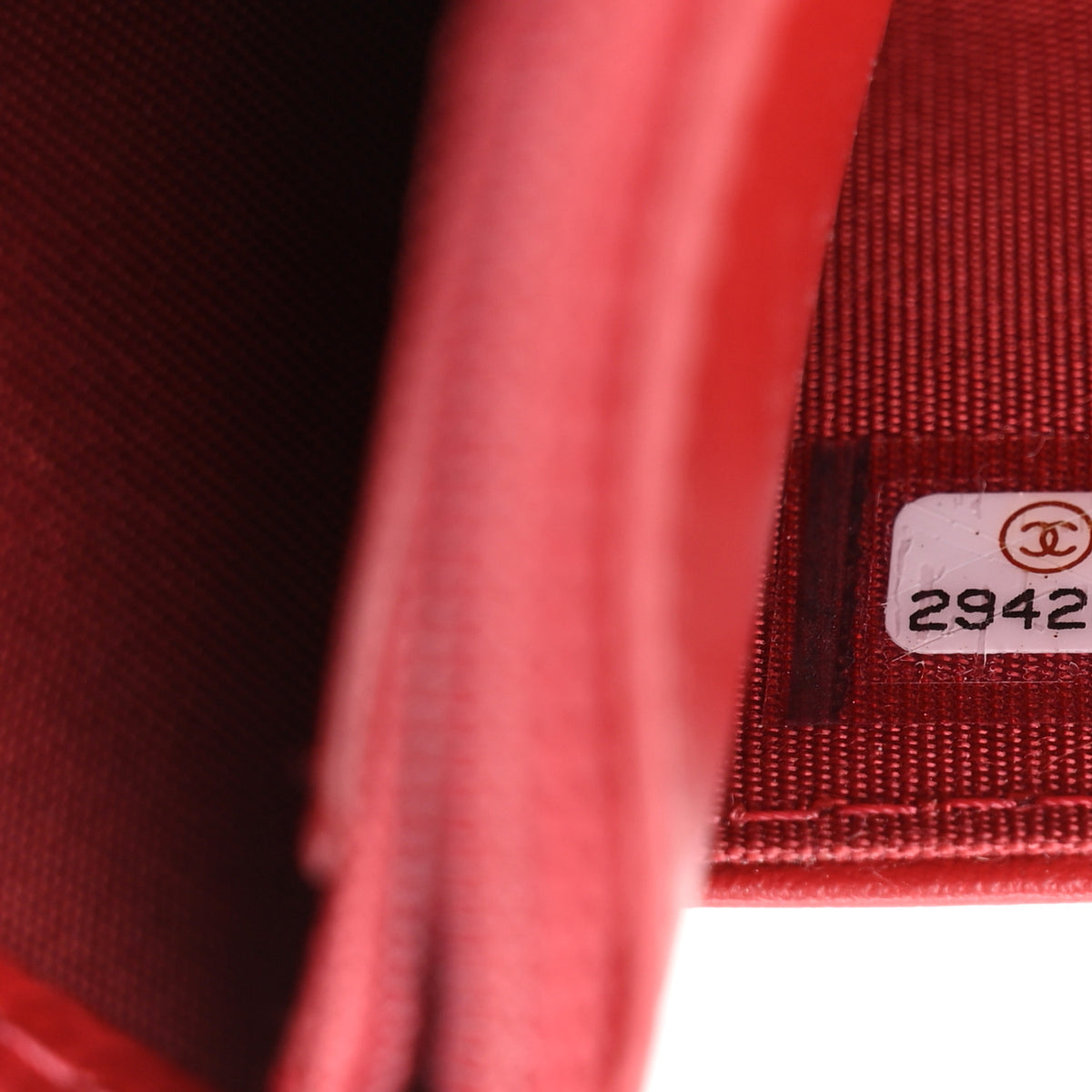 Caviar Camellia Embossed Wallet On Chain WOC Red