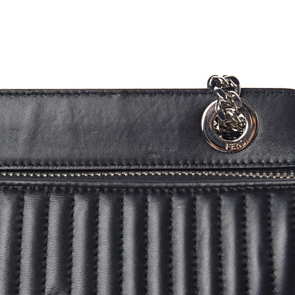 Fendi Shiny Nappa Trapuntata Chain Small DotCom Click Chain Satchel Black 12 of 14