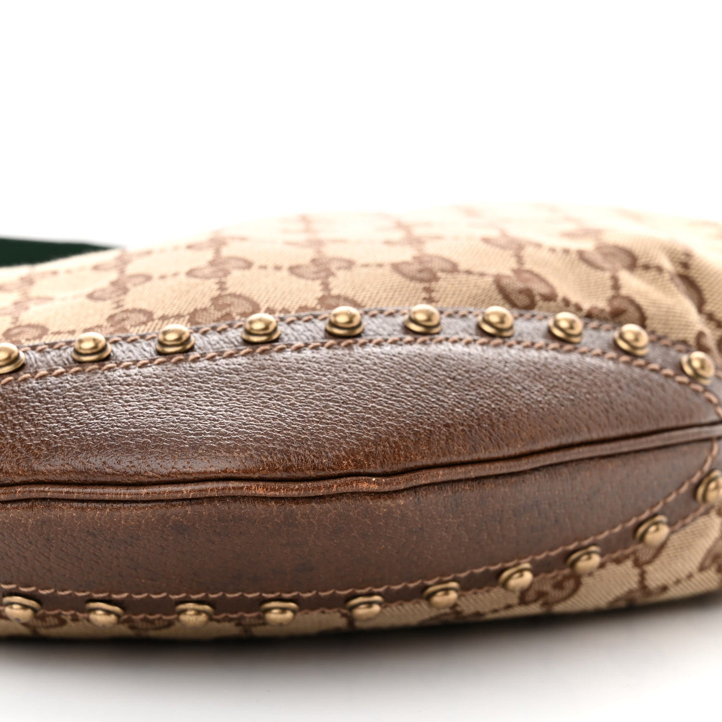 Monogram Web Studded Pelham Shoulder Bag Dark Brown