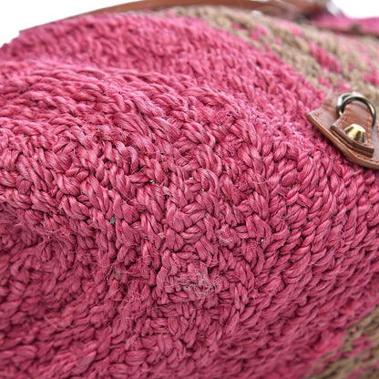 Balenciaga Raffia Panier Two-Toned Raffia Tote Pink Natural 11 of 12