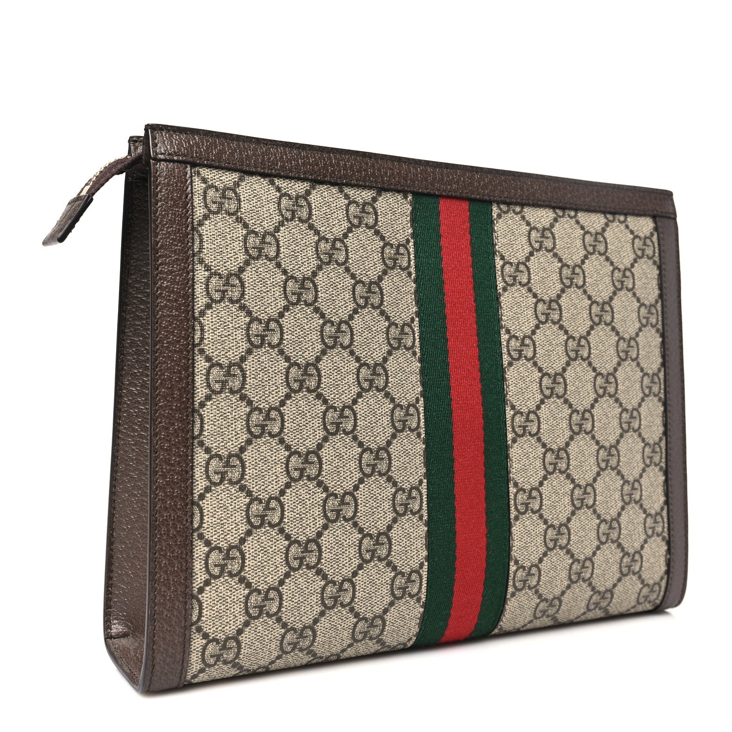 Gucci GG Supreme Monogram Web Ophidia Pouch Brown 3 of 11