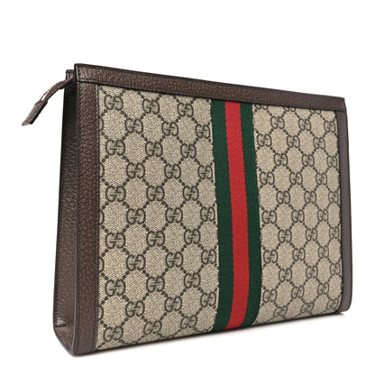 Gucci GG Supreme Monogram Web Ophidia Pouch Brown 3 of 11