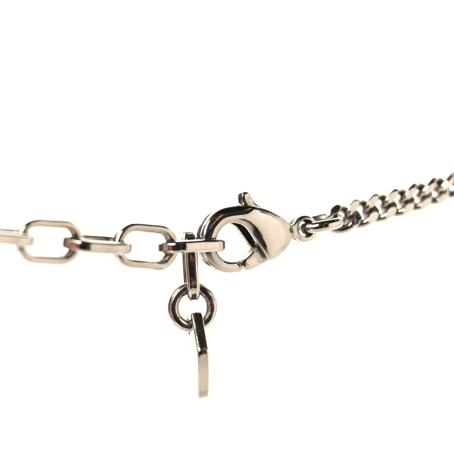 Christian Dior Oblique Pendant Necklace Silver Gold 1918314