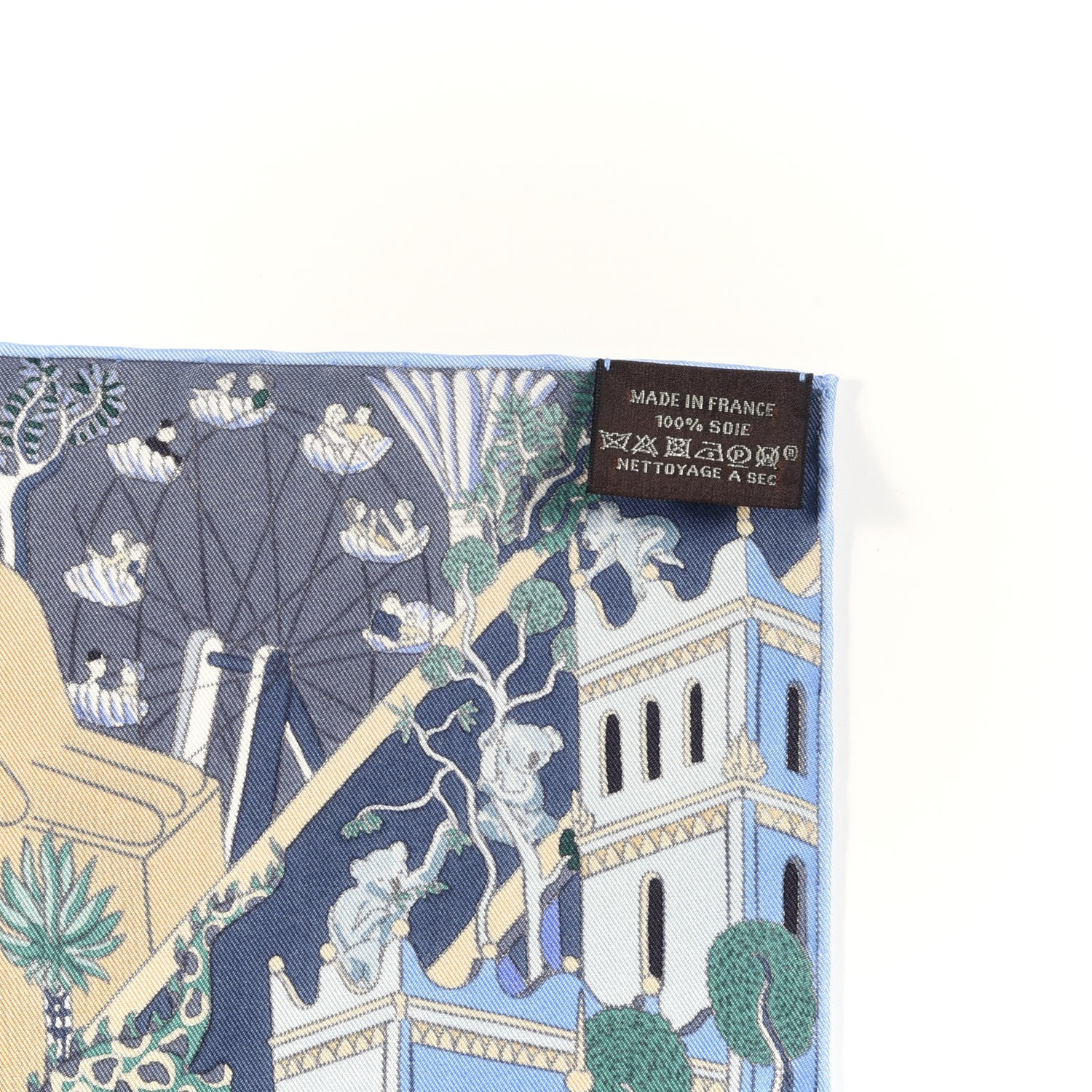 Hermes Silk Animapolis Scarf 90 Bleu Gris Vieux 4 of 4