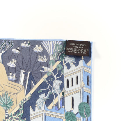 Hermes Silk Animapolis Scarf 90 Bleu Gris Vieux 4 of 4