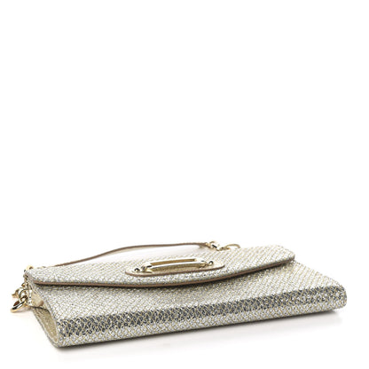 Jimmy Choo Glitter Fabric Large Riane Clutch Champagne 3 of 8
