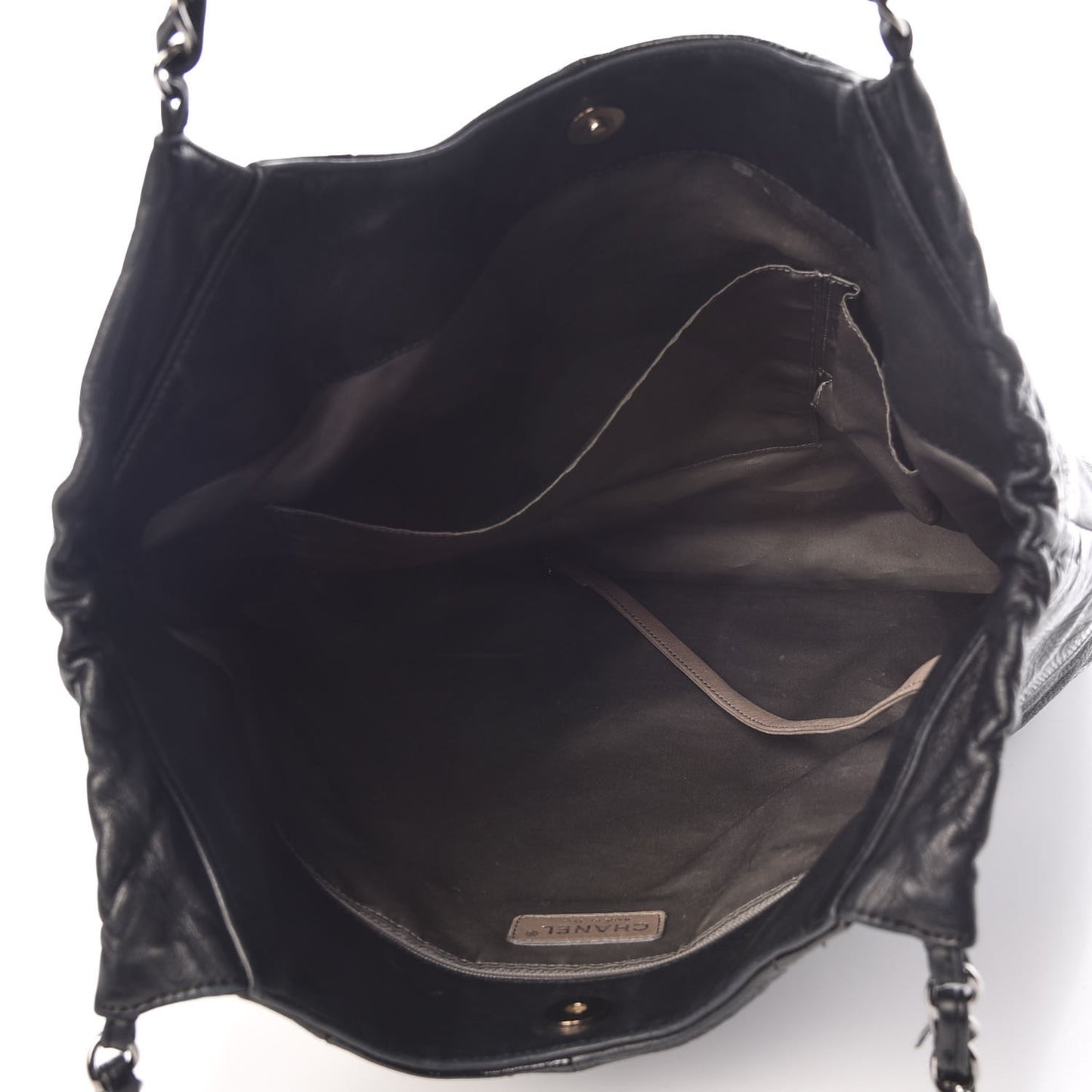 Patent Calfskin Patchwork Brooklyn Tote Black