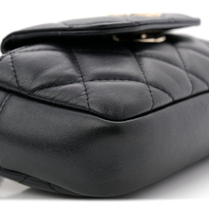 Chanel Lambskin Quilted Waist Bag Black 10 of 11