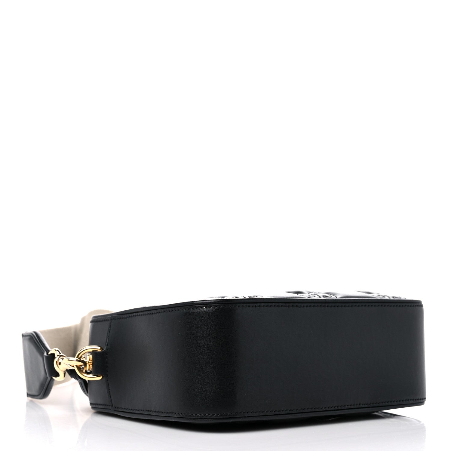 Gucci Calfskin GG Matelasse Shoulder Bag Black Natural 4 of 13
