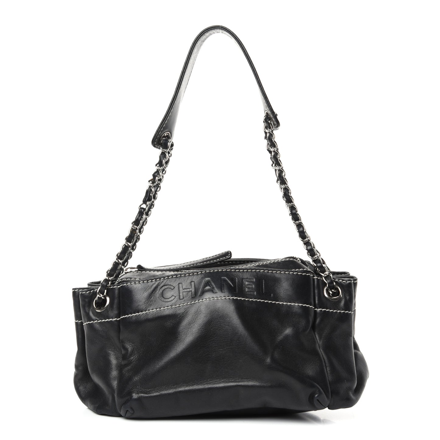 Lambskin Lax Accordion Hobo Black