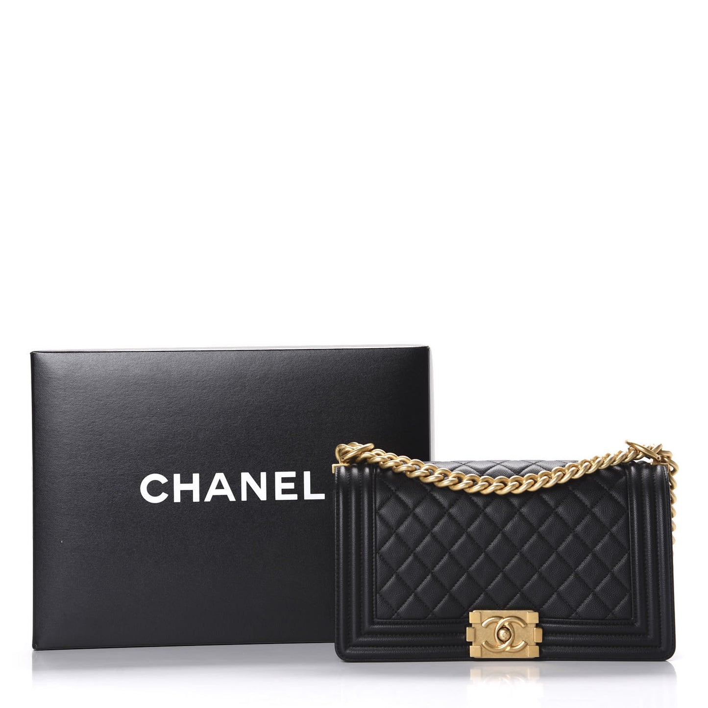 Caviar Quilted Medium Boy Flap Black