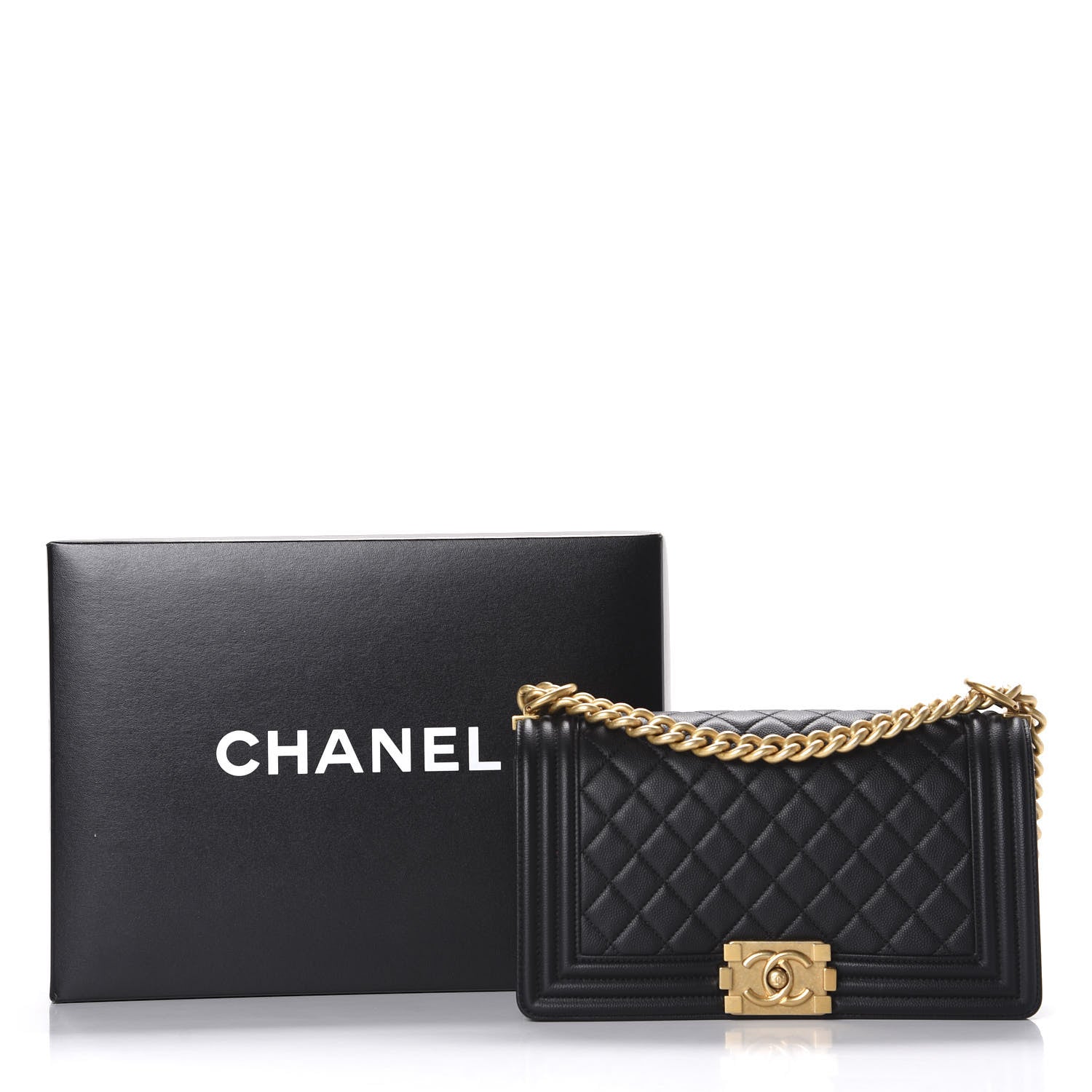 Chanel Caviar Quilted Medium Boy Flap Black 10 of 10