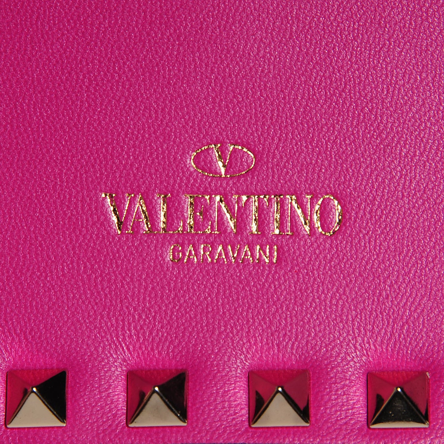 Nappa Small Rockstud Wristlet Clutch Fuxia