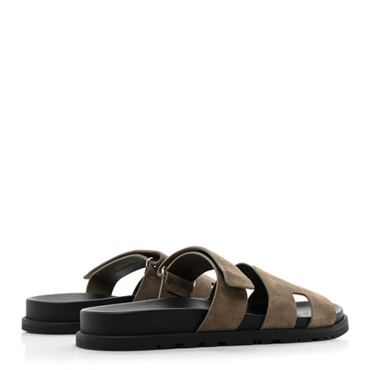 Hermes Suede Goatskin Mens Chypre Sandals 43 Beige Argile 4 of 10
