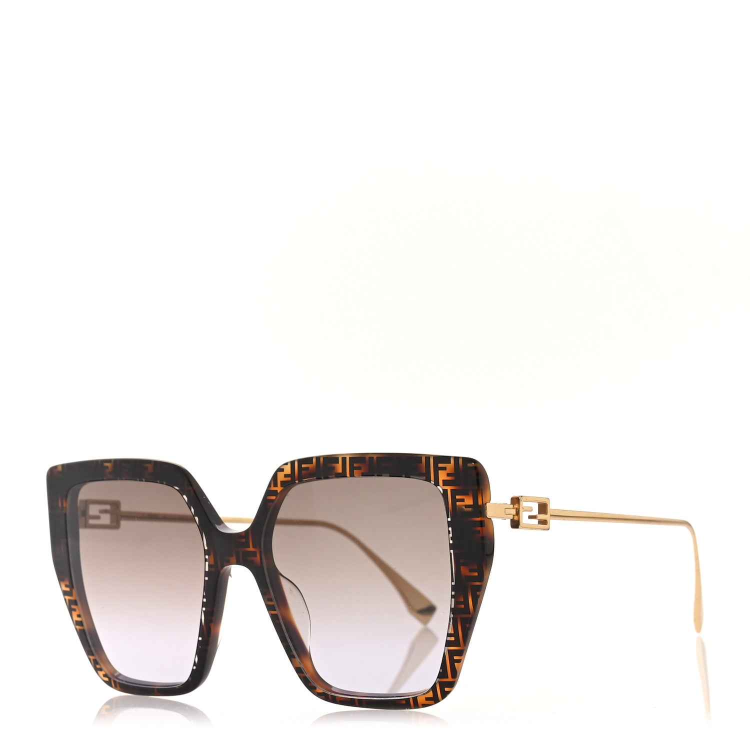 Fendi Acetate FF Butterfly Sunglasses FE40012U Havana 1 of 7