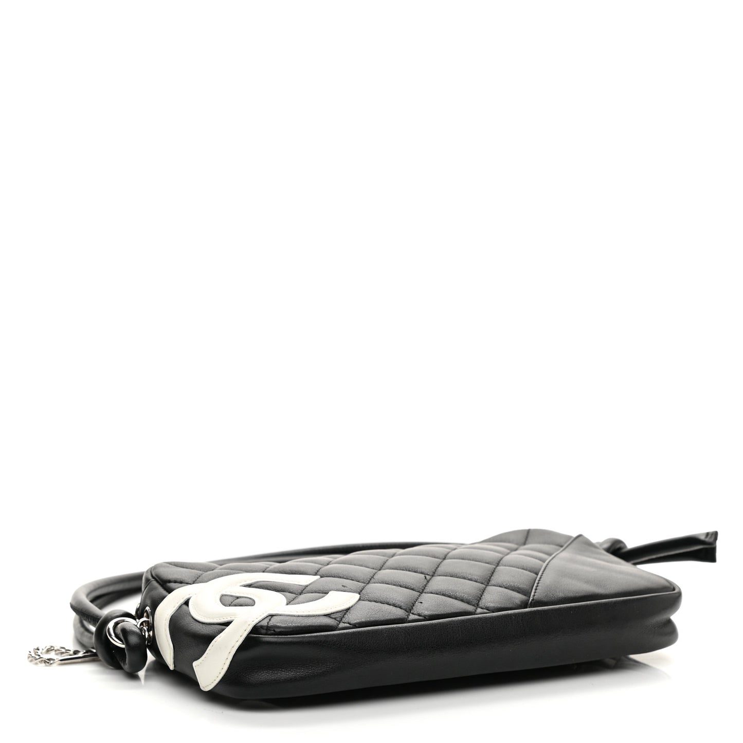 Calfskin Quilted Cambon Pochette Black White