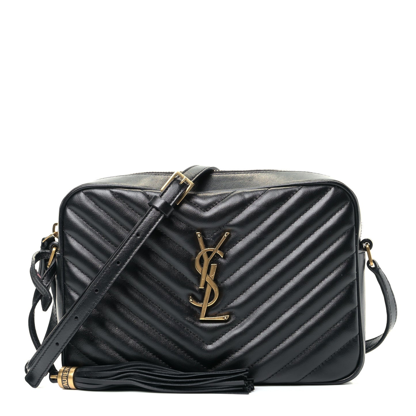 Calfskin Matelasse Monogram Lou Camera Bag Black