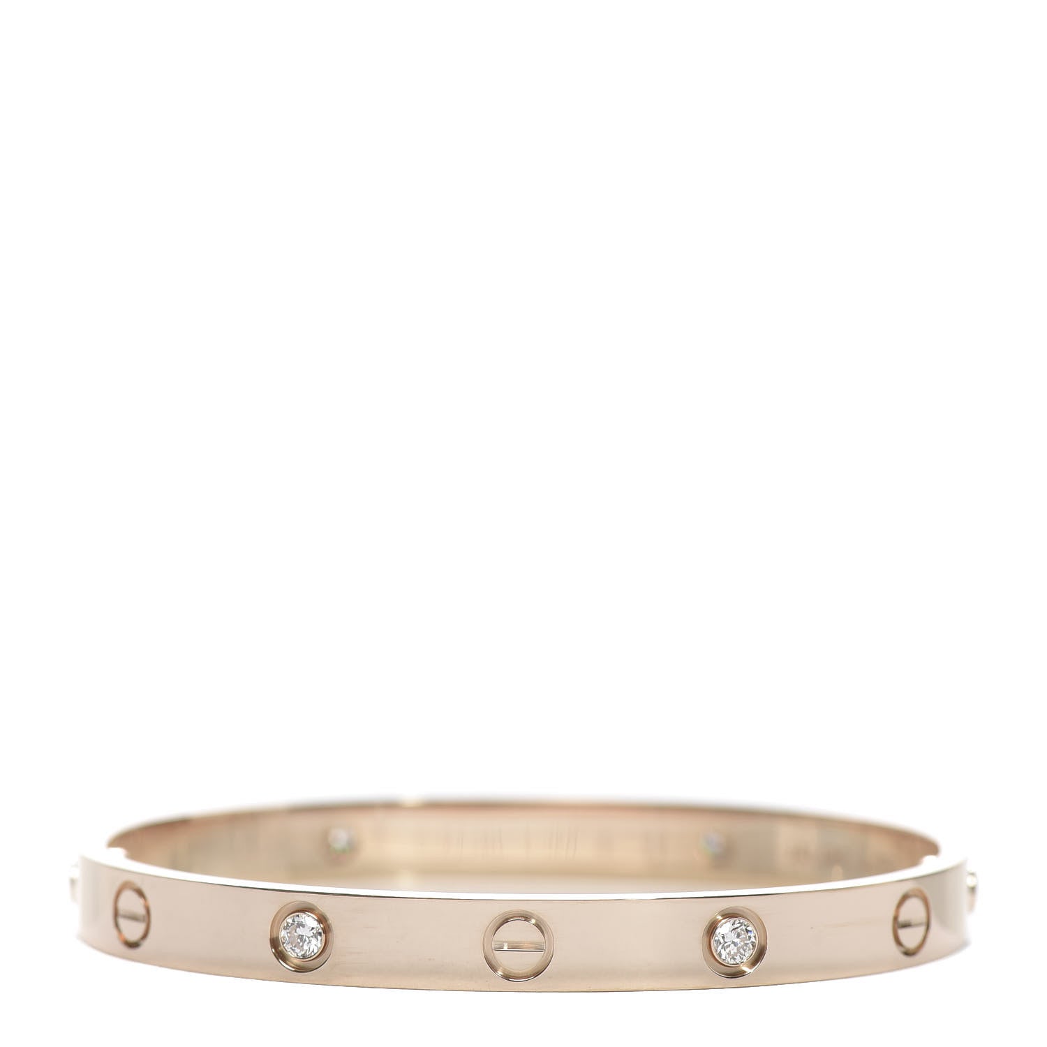 Cartier 18K Pink Gold 4 Diamond LOVE Bracelet 17 1 of 7