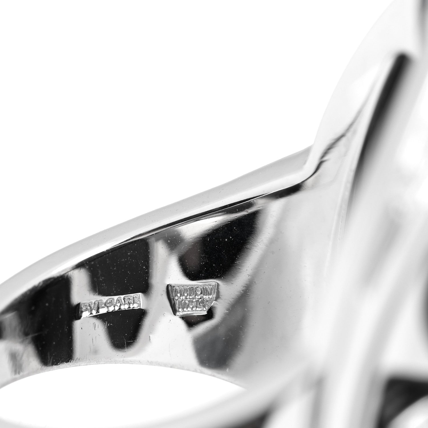 Bulgari 18K White Gold Diamond Black Onyx Intarsio Ring 52 6 5 of 5