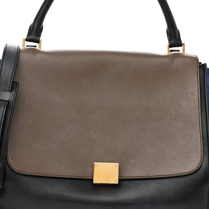 Celine Calfskin and Suede Large Trapeze Tri-Color Cobalt 7 of 10