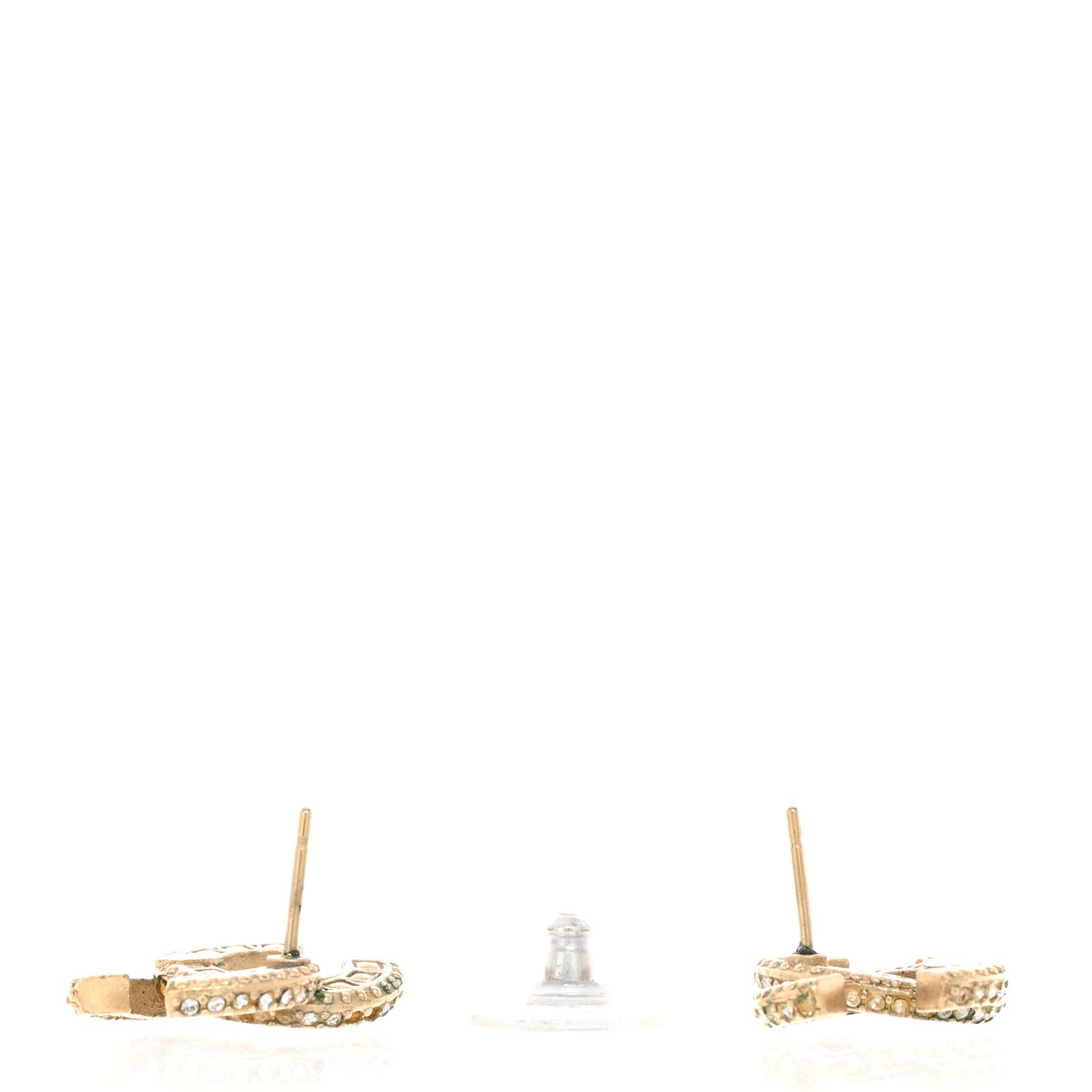 Crystal Timeless CC Earrings Light Gold