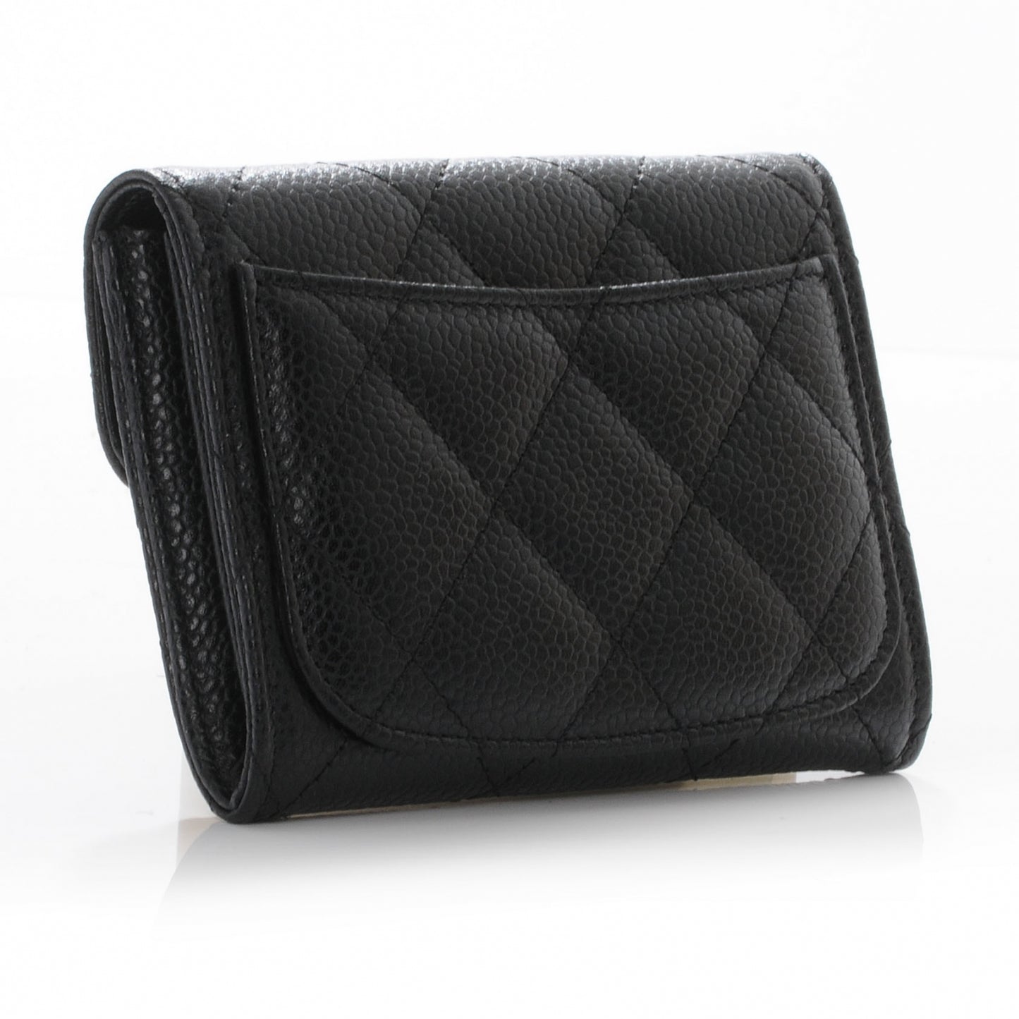 Caviar Small Compact Wallet Black