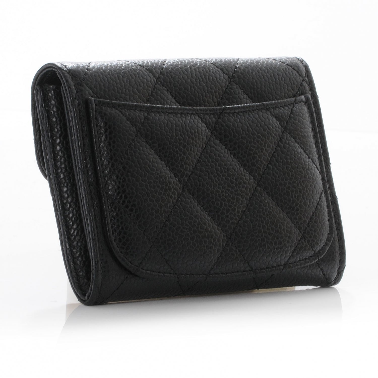 Chanel Caviar Small Compact Wallet Black 3 of 8