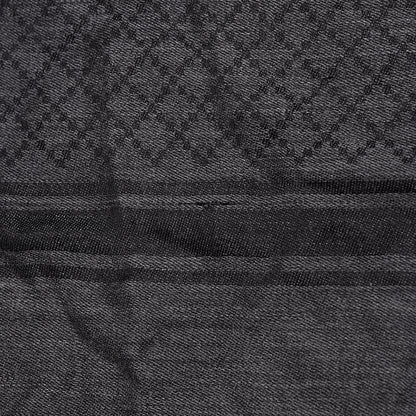 Gucci Wool Silk Fox Fur Monogram Shawl Scarf Black 5 of 5