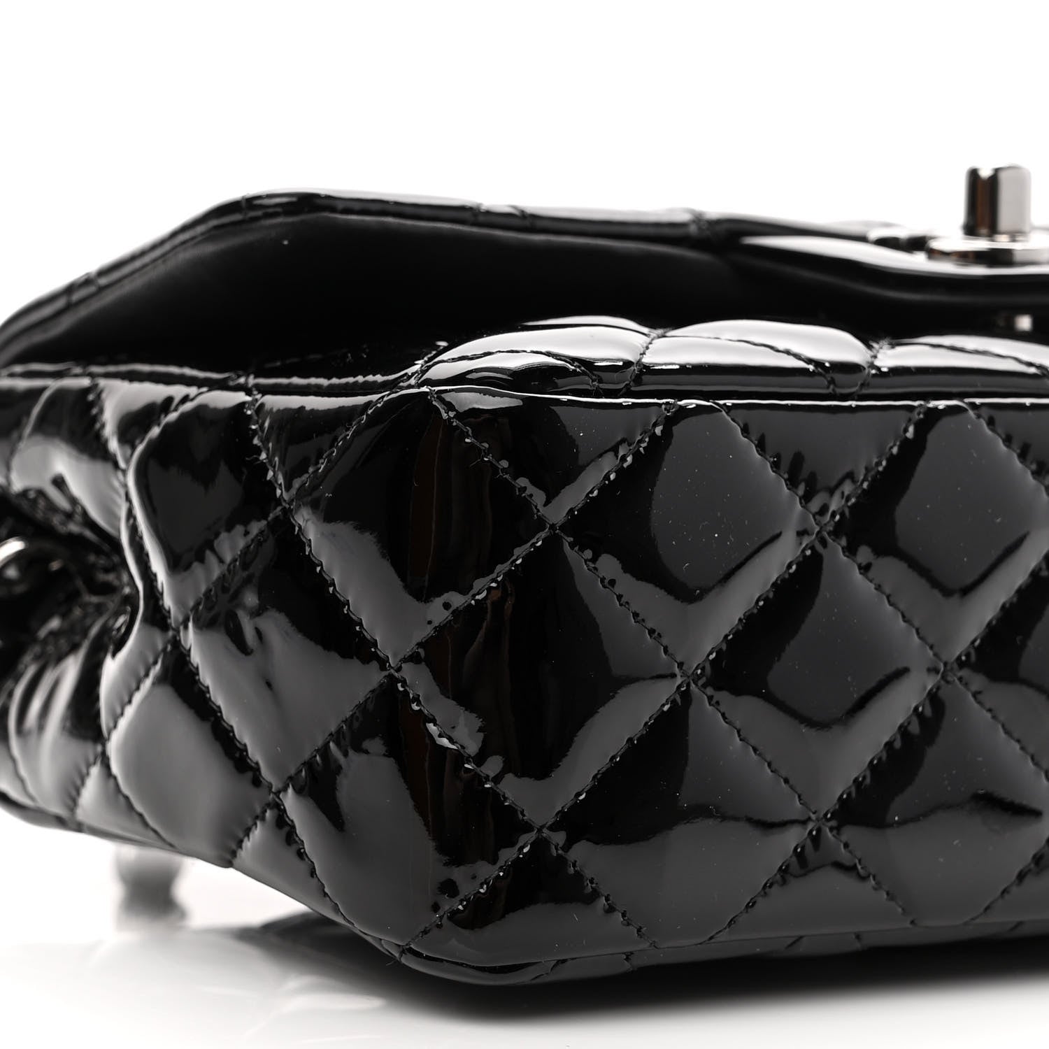 Chanel Patent Calfskin Quilted Mini Rectangular Flap Black 9 of 11