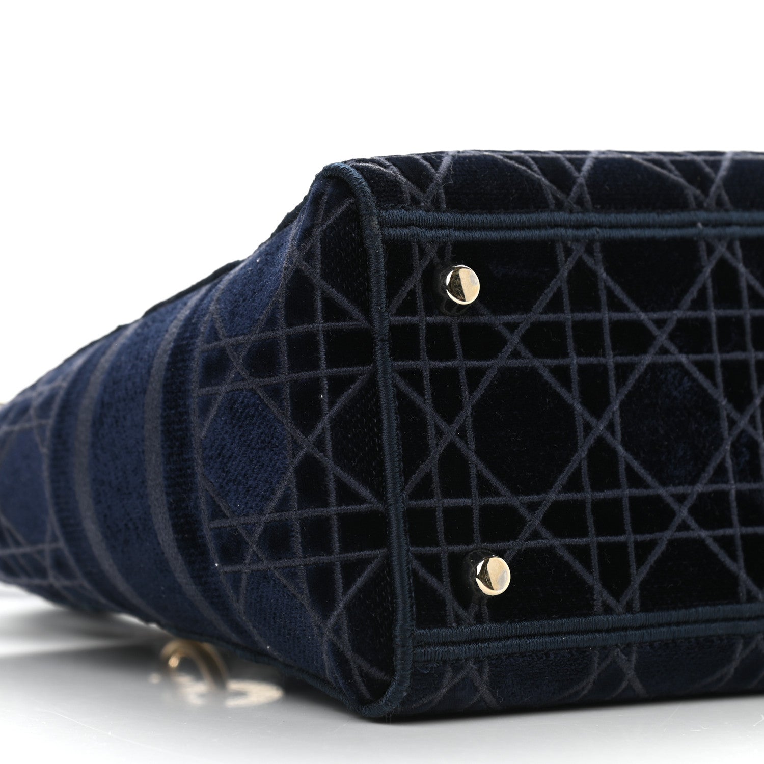 Christian Dior Velvet Cannage Medium Lady D-Lite Blue 8 of 9