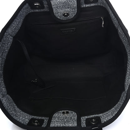 Chanel Canvas Large Deauville Tote Charcoal 5 of 9
