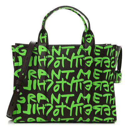 Marc Jacobs X STEPHEN SPROUSE Grained Calfskin Medium The Tote Bag Green 1 of 11