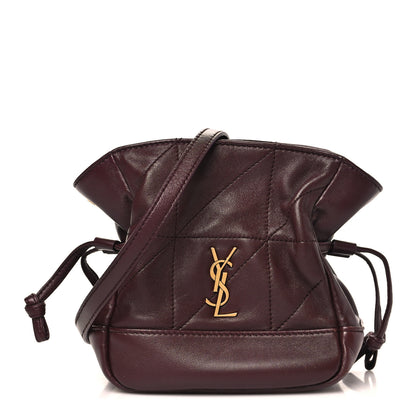 Saint Laurent Lambskin Matelasse Monogram Mini Jamie Shoulder Pouch Rouge Cabernet 1 of 9