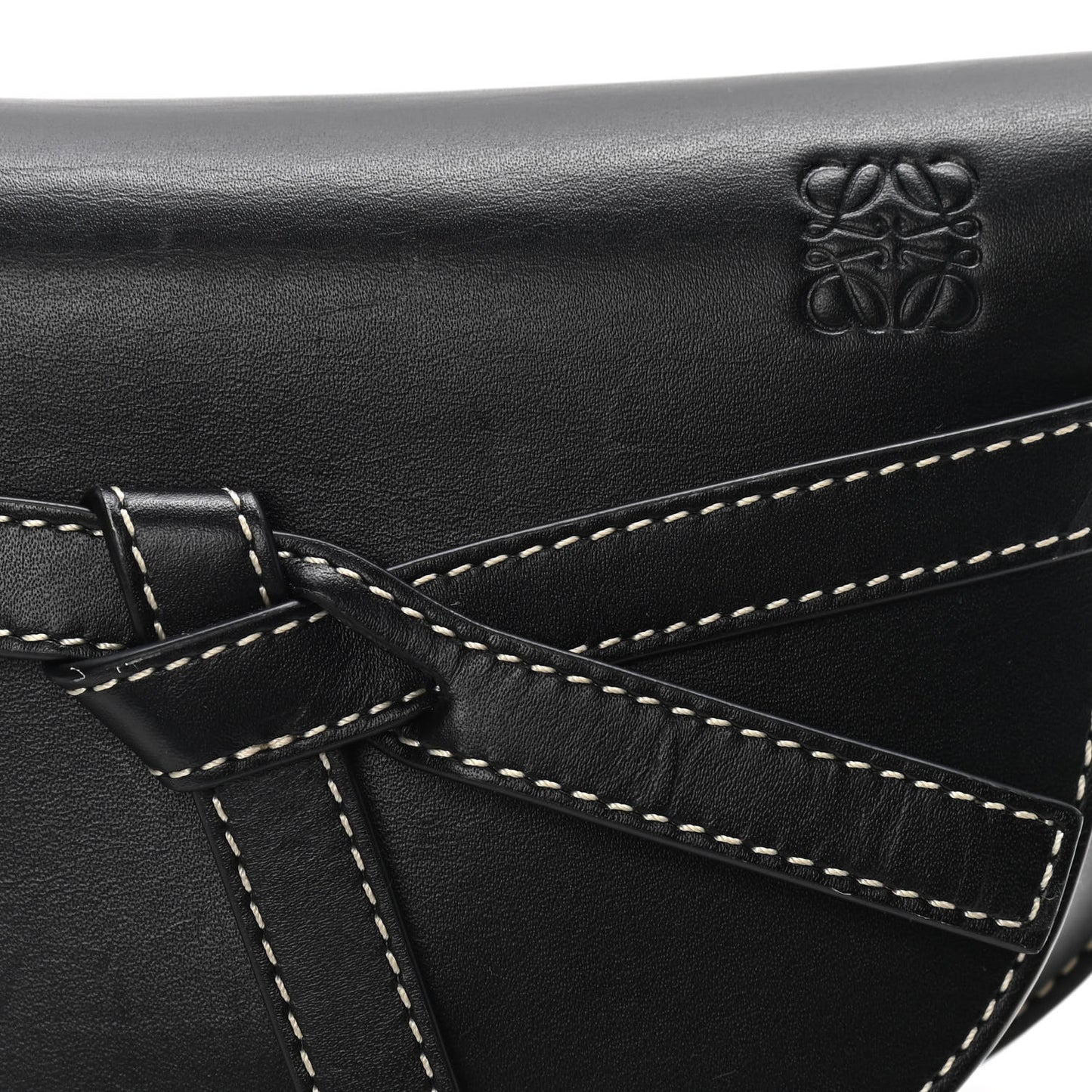 Calfskin Mini Gate Belt Bag Black