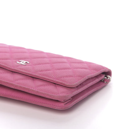 Chanel Iridescent Caviar Quilted Wallet on Chain WOC Pink 11 of 15