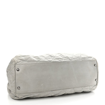 Chanel Iridescent Calfskin Chic Quilt Bowling Bag Grey 3 of 13