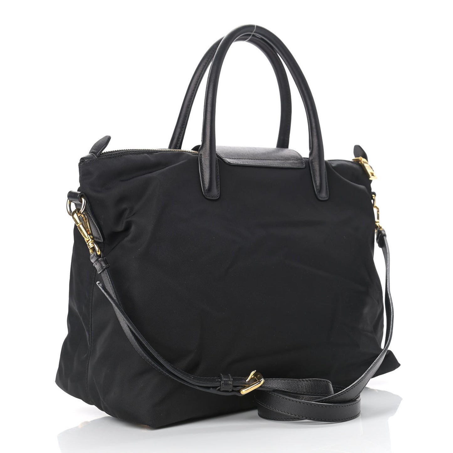 Tessuto Nylon Saffiano Tote Black