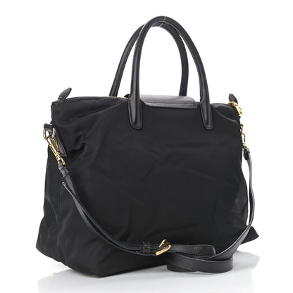 Prada Tessuto Nylon Saffiano Tote Black 2 of 10