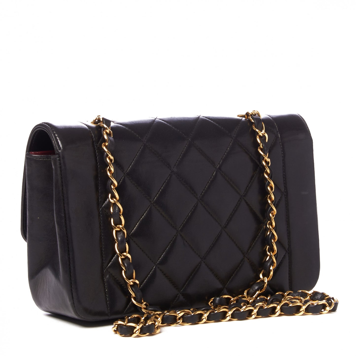 Lambskin Quilted Small Single Flap Bag Black