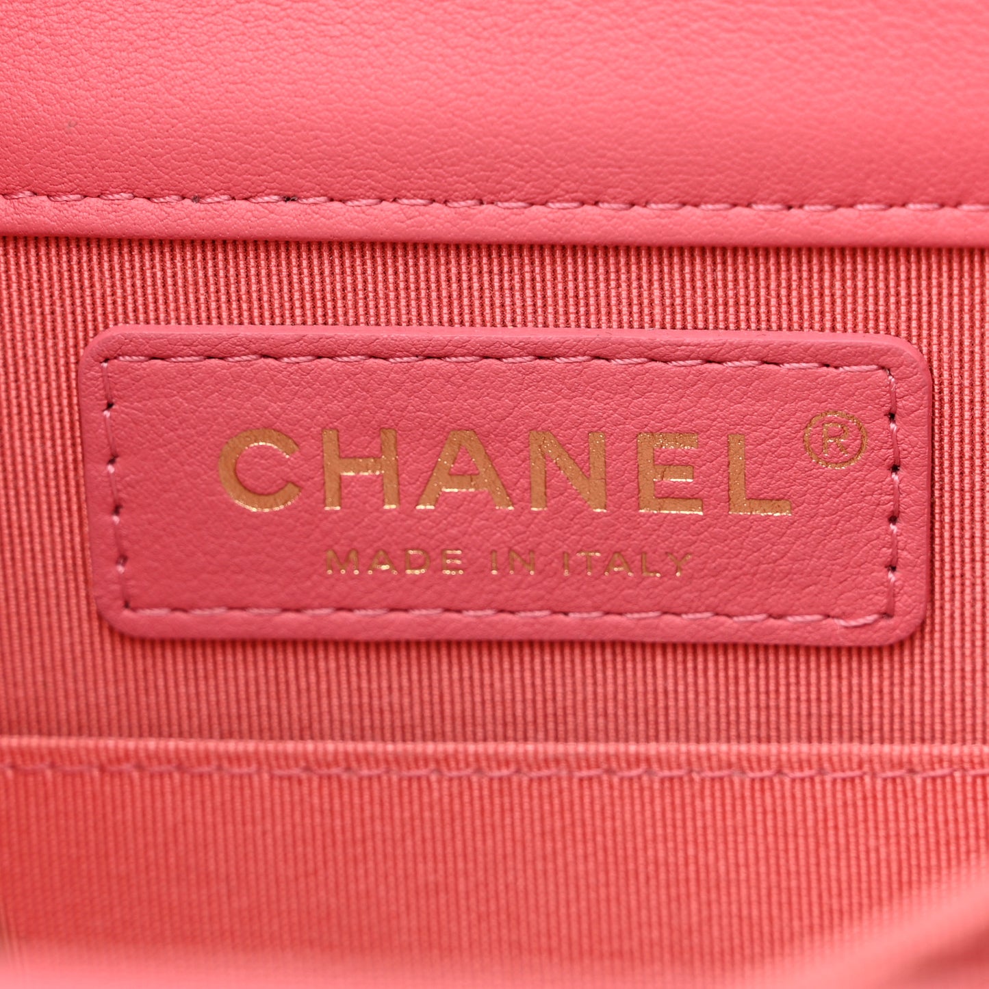 Lambskin Chevron Quilted North South Boy Flap Pink