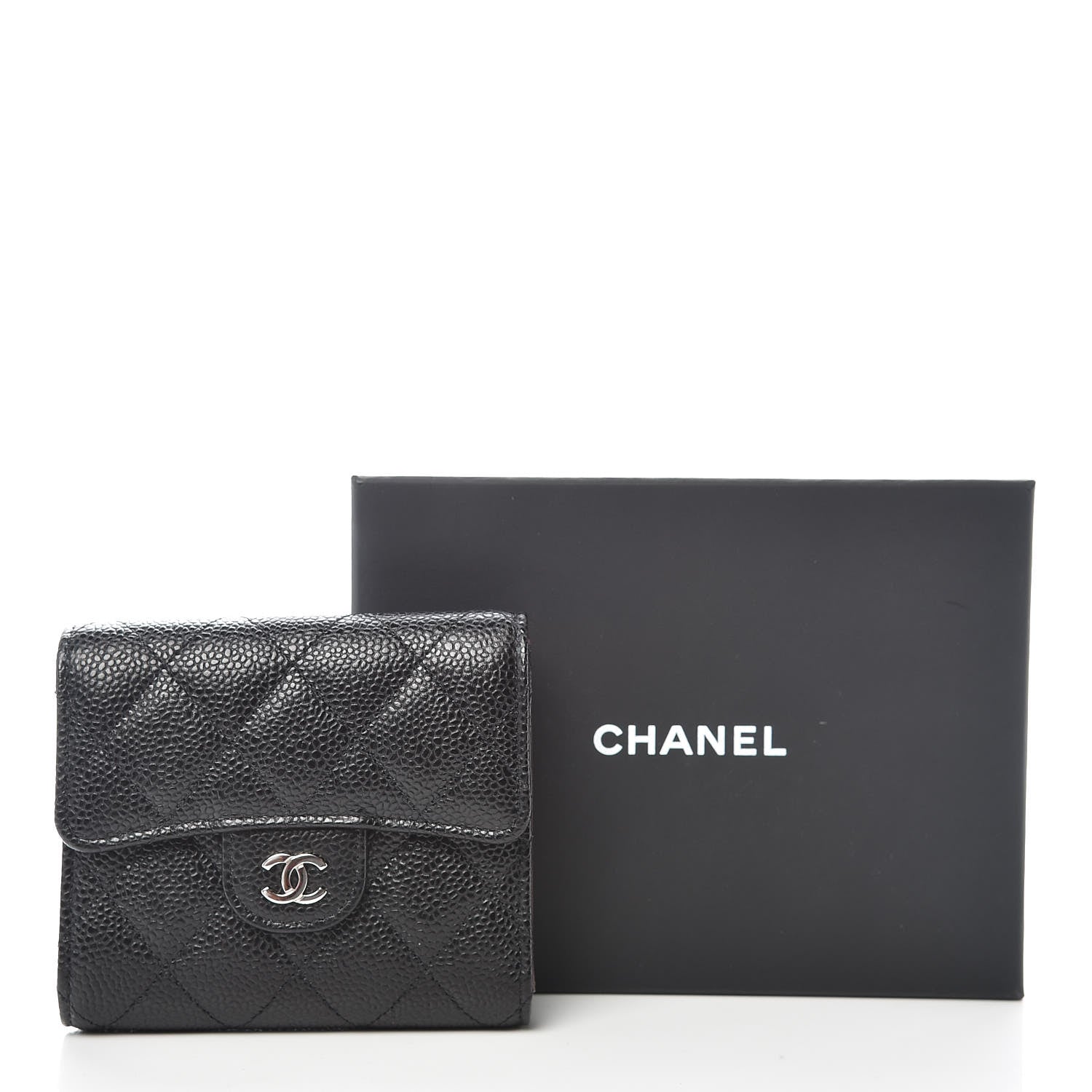 Chanel Caviar Quilted Compact Flap Wallet Black 10 of 10