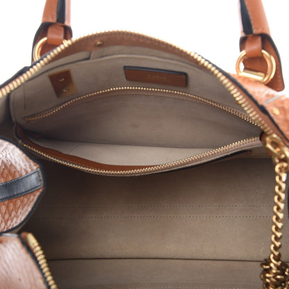 Chloe Python Calfskin Small Hayley Double Carry Satchel Caramel 7 of 9