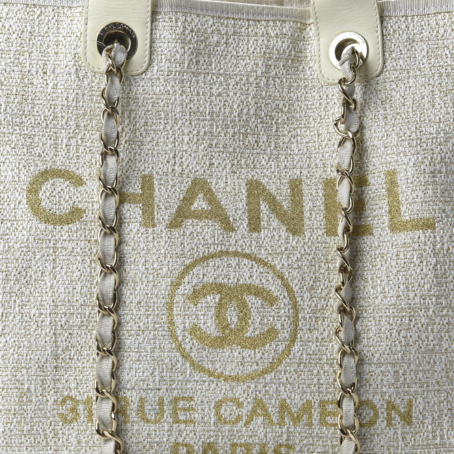 Canvas Large Deauville Tote Ivory